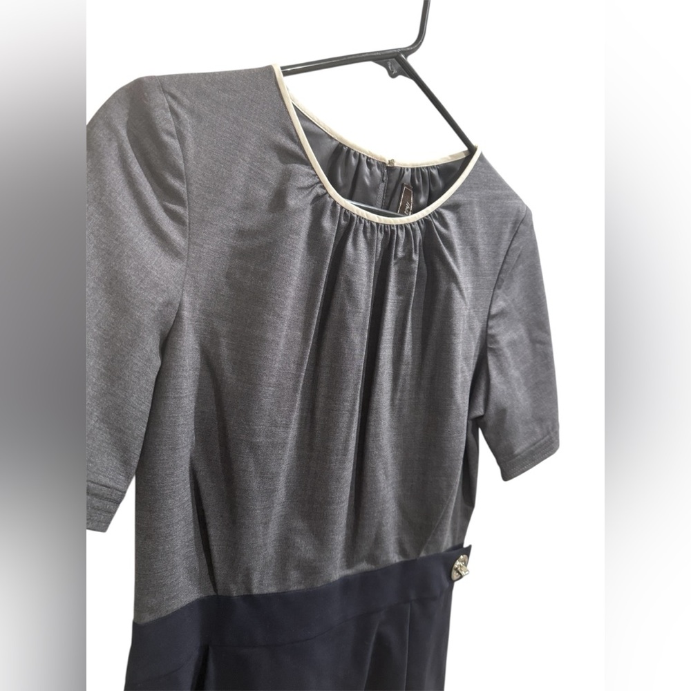 Coach 1941 Wool Sheath Dress Gray Navy Work Office Career Size 4 - Picture 8 of 8